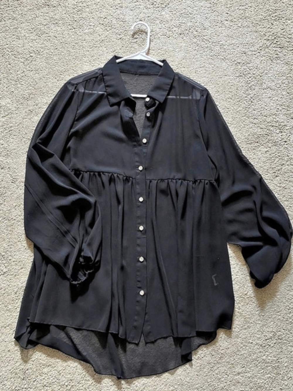 Black Button Down Blouse Like New